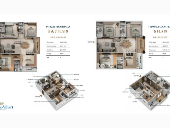 3 BHK flats in Poranki Vijayawada Vasishta Vaishno Vihari